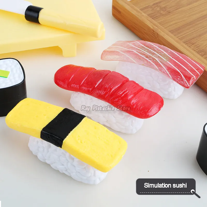 Sushi de cozinha japonesa infantil Japanes Japão Toy House Fingle Fingle Cut Food Reutilable Kitchen Conjunto para crianças cozinhando brinquedos para meninas