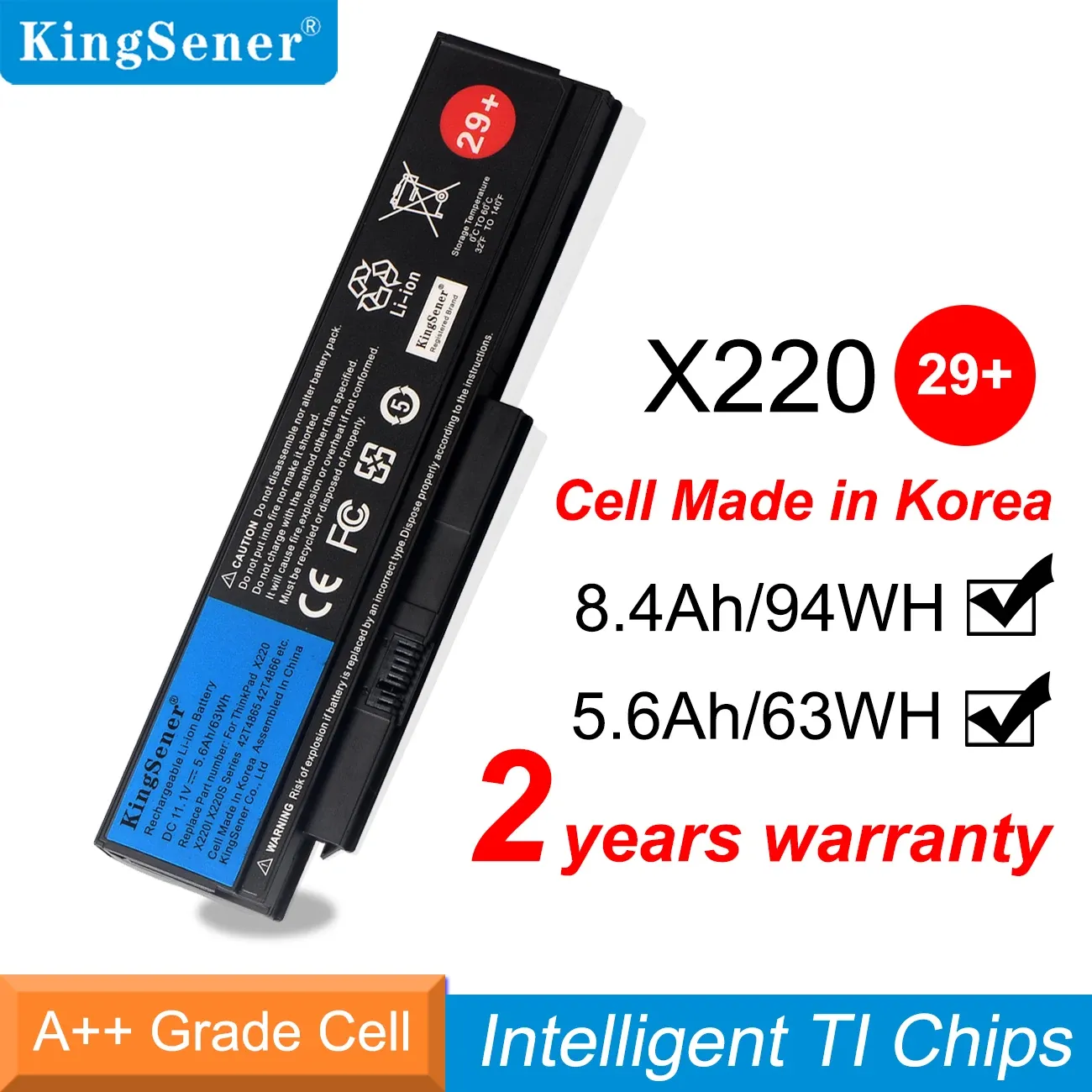 Batteries Batterie de l'ordinateur portable Kingsener pour Lenovo Thinkpad x220 X220I X220S 42T4899 42T4900 42T4942 42T4872 42T4865 42T4866 11.1V 5,6AH / 63W