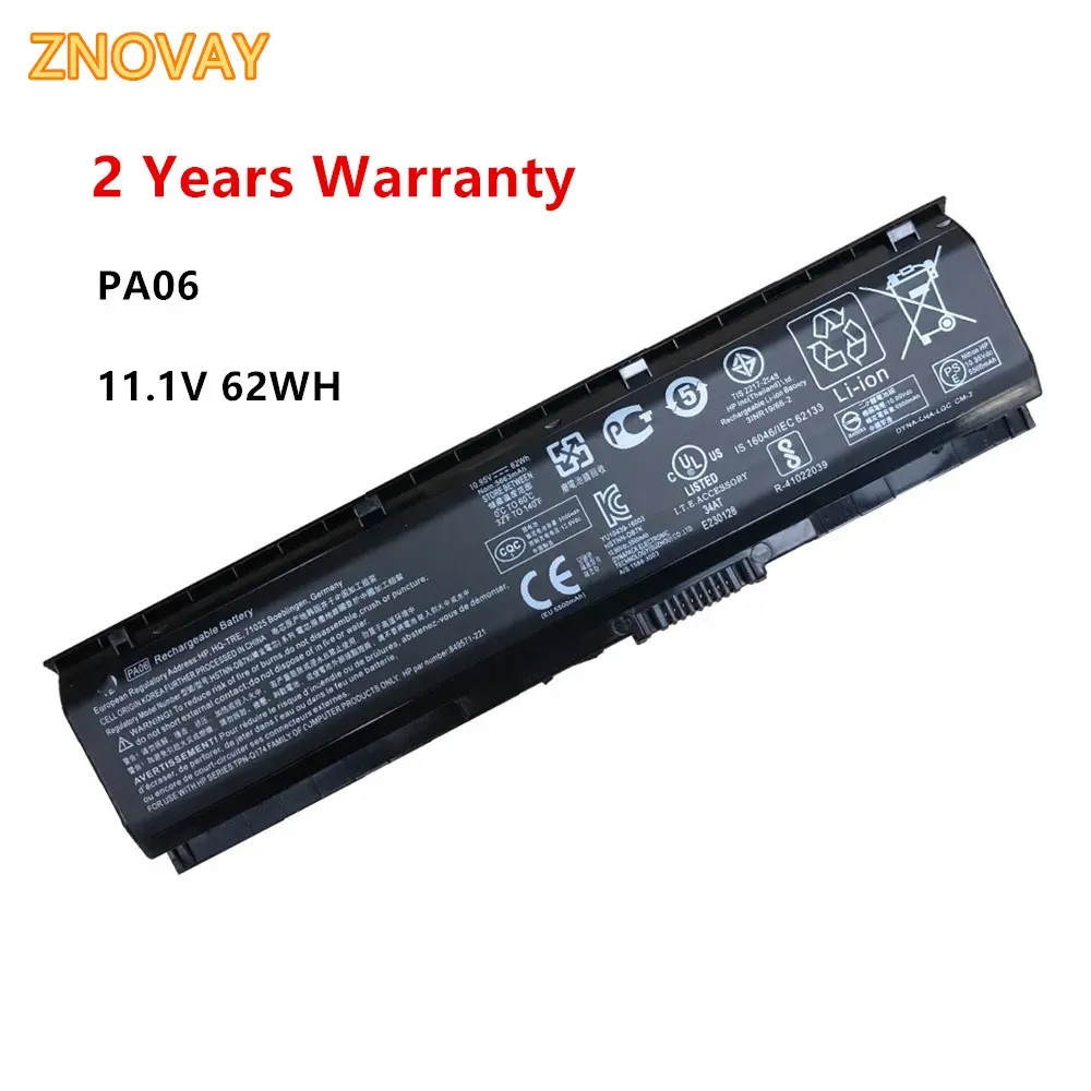 Batteries Znovay 11.1V 62Wh PA06 HSTNNDB7K Batterie pour ordinateur portable pour HP Omen 17 17W 17AB200 17TAB00 Série 849571221 849571251