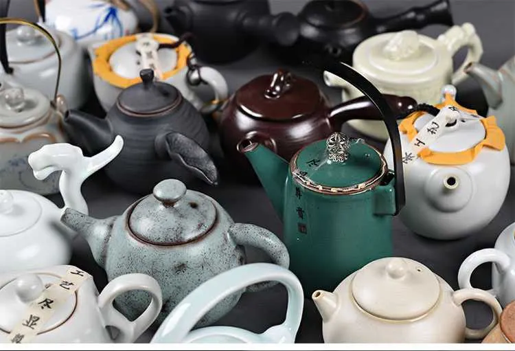 Tangpin en céramique théière en porcelaine de thé chinois en porcelaine aléatoire