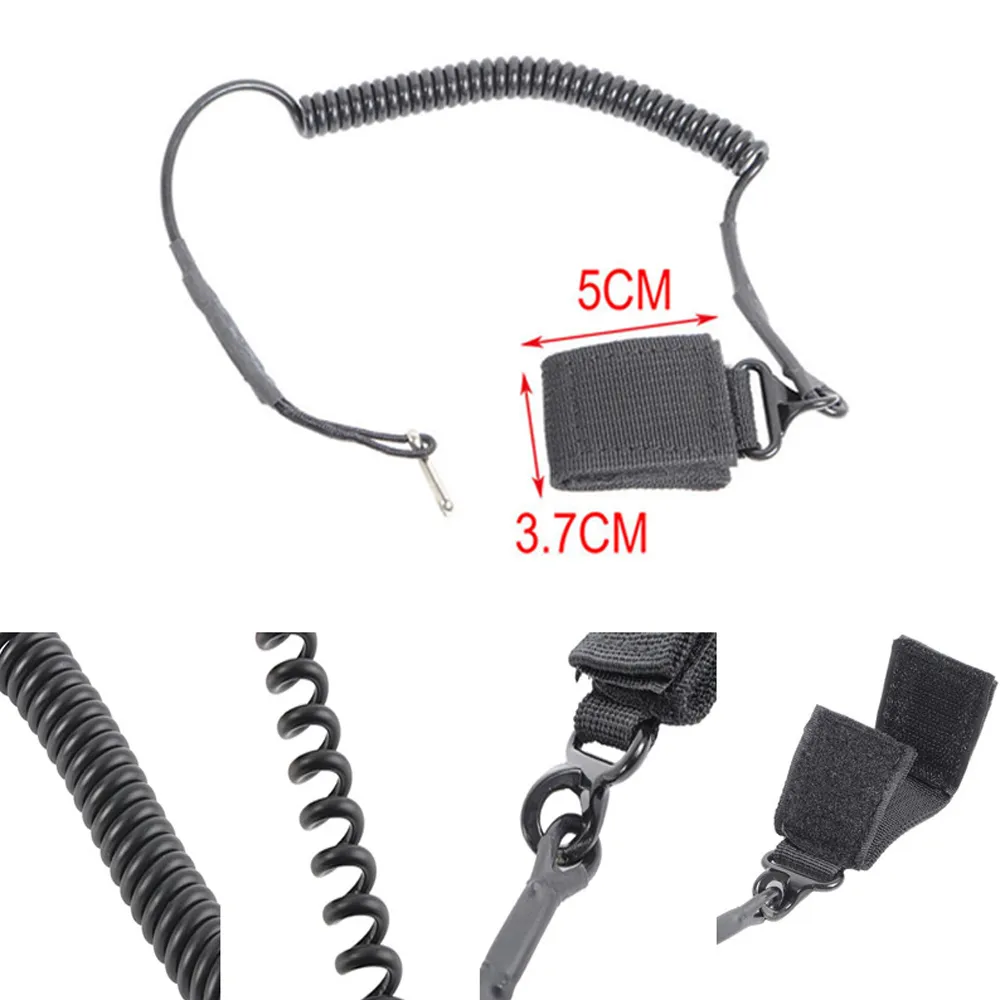 Molle Tactical Anti-Lost Elastic Rope Rope Military Spring Safety Strap Gun Rope for Key Ringチェーン懐中電灯アクセサリー