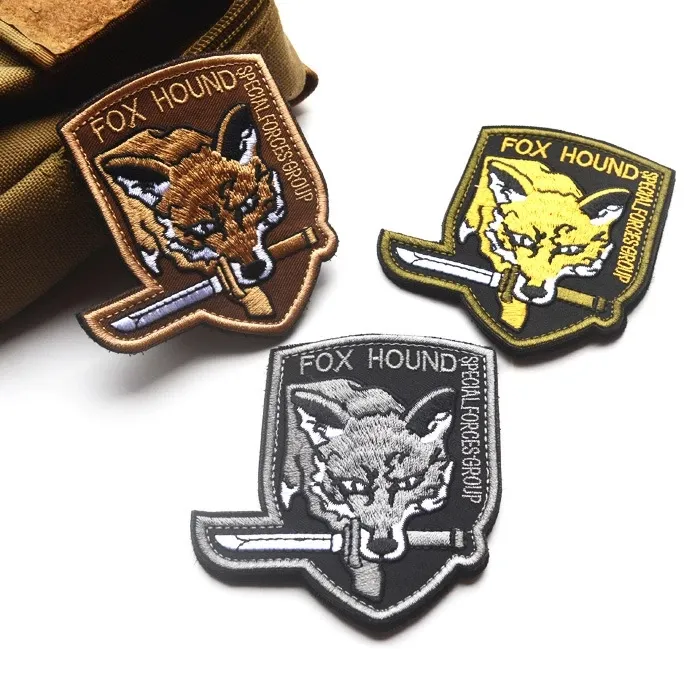 Metal Gear Solid Foxhound Emblem Patches Fox Hound iniform Patch Знак военный лис Hound Hound Group Patches Patches