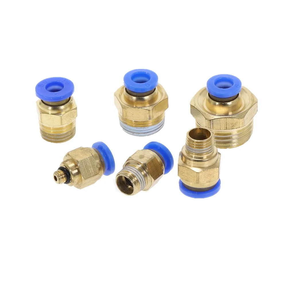 PC6 Raccordi pneumatici PC6 mm Fila maschio M5 M6 1/8 1/4 3/8 1/2 01 02 03 04 a tubo Push Air Connessione dritta