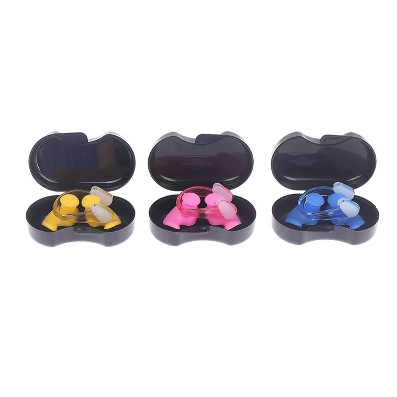 Plugs d'oreille de baignade d'été / clip de nez ensemble en silicone étanche du sommeil des bougies d'oreille anti-bruit plongée accessoires de sports nautiques extérieurs