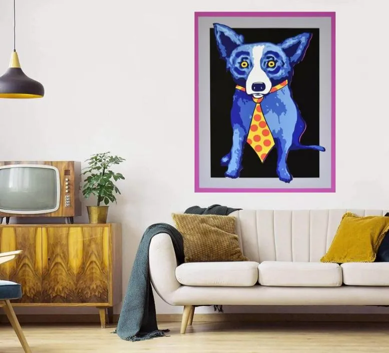 Tie à chiens peinture à l'huile sur toile décor de la maison à la main HD Print Wall Art Picture Picture est acceptable 210614261557514