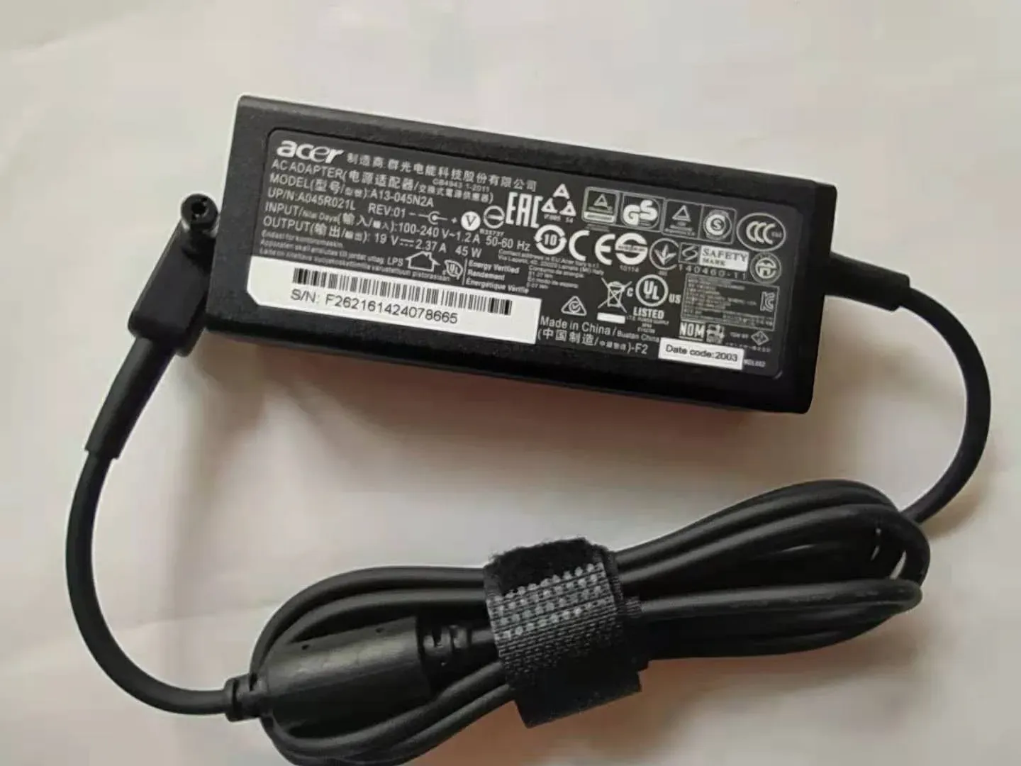 Laddare 45W 19V 2.37A A13045N2A AC -adapter för Acer Chromebook CB3111T608 -laddare