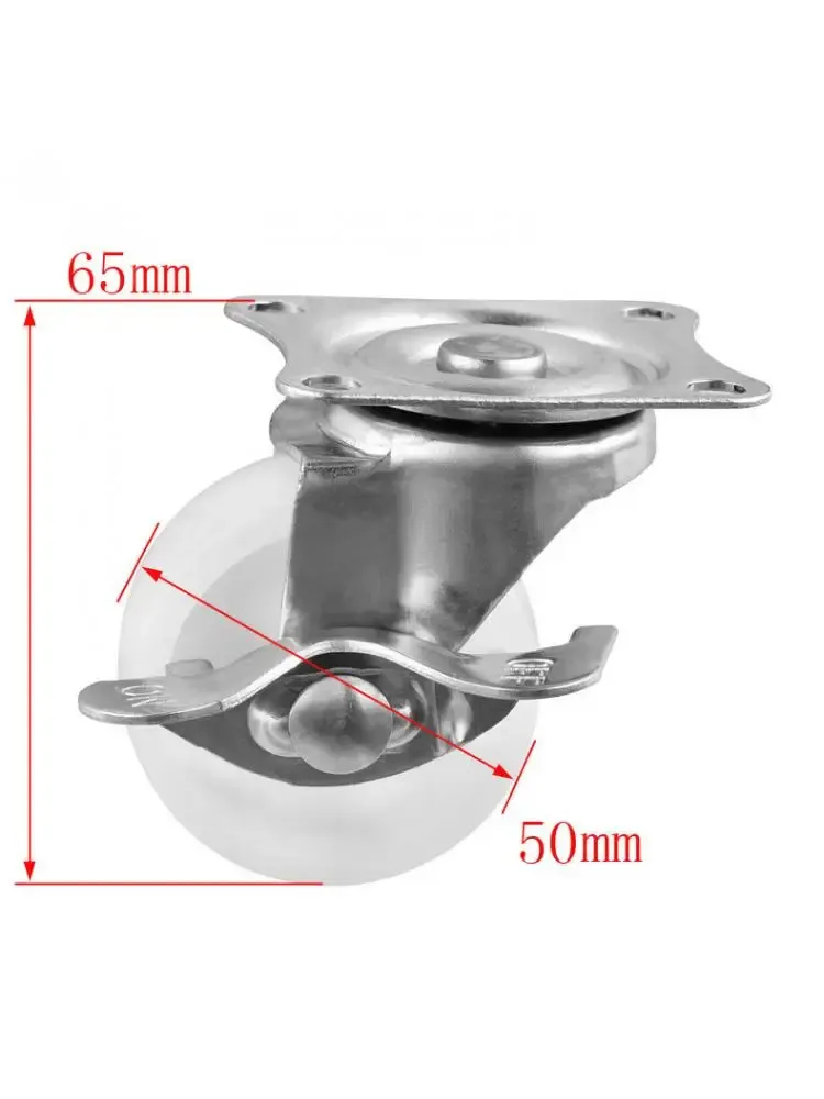 5 Stcs/Los 2 Zoll Universalriemenbremsbrems -Dickerdurchmesser 5 cm weiße PP Flates Unterradanzeigeschrank Roller