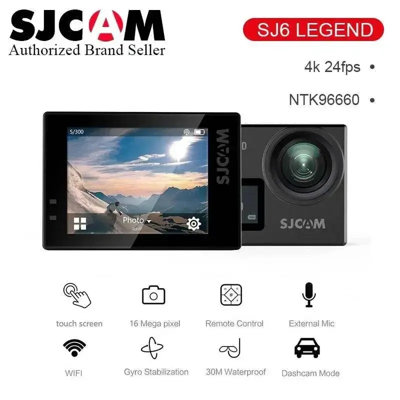 Kamery SJCAM SJ6 Legenda Kamera Akcja 4K WiFi 30M Wodoodporny Ultra HD 2 "Ekran dotykowy Gyroskop Stabilizacja Sports DV