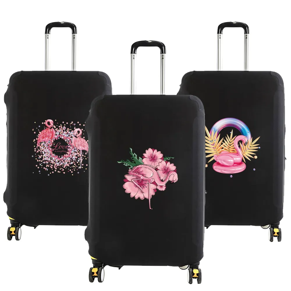 Luggage Sleeve Flamingo Print Suitcase Protector, Elastic Travel