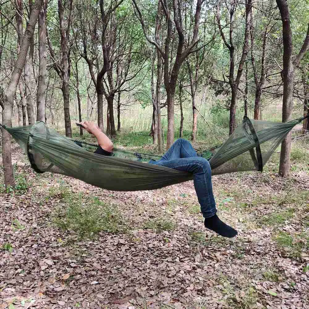 Hammocks Camuflage Hammock Camping Highking Garden Hammock Hammock 2 pessoas Hammock Sleep Swing com Mosquito Coloque de Rainque