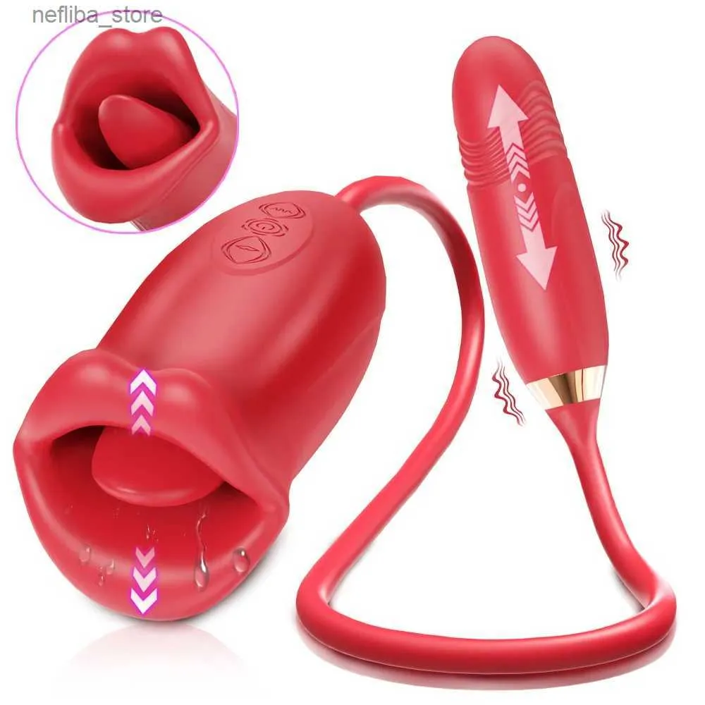 Outros itens de beleza da saúde Librando a língua Vibrador telenesico para mulheres Mamilos Clitores Estimulador de Estimulador de Love Empurrando Massageador Vibrando Toys Adultos Adultos L410