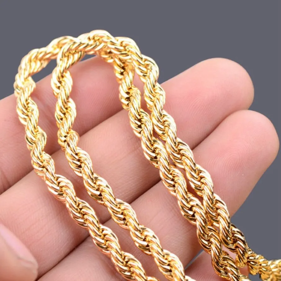 24k Gold Filledd Ed Link Chain Colar Jóias de colarinho de colarinho feminino2400