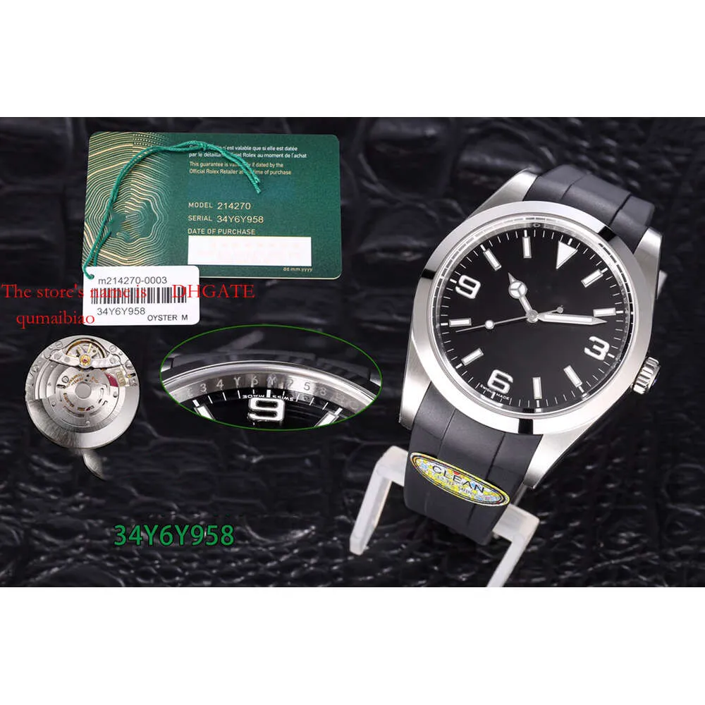 SuperClone 39mm Grey Designer Mechanical Watch 2024 II光学工場Cエクスプローラーダイヤル904L 3132クリーンリストウォッチメン214270リーン256