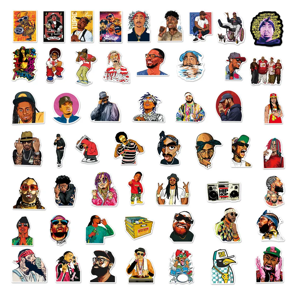 50/East West Coast Rap Graffiti Stickers Cool Pop Usa Up Life Funny Art Stickers Laptop Diy Kids Toys Pvc Decal Sticker