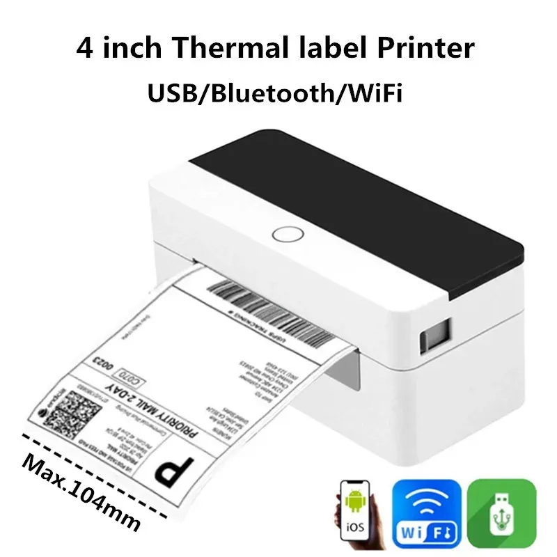 Yazıcılar Göndericiler Express Waybill Adres Etiketi USB Bluetooth WiFi 4inch Termal Barkod Anlroid iOS Windows Mac OS için yazıcı