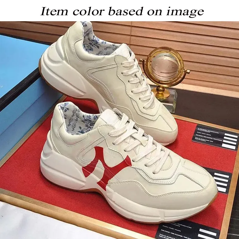 Fashion Luxury Designer Gucci Rhyton Shoes Red Green Guccir Distressed Ivory Vintage Canvas Leather code L Cloud Trainers GG Platform Sneakers 2 487 DHgate