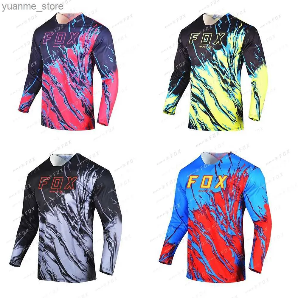 Chemises cyclables Tops T-shirt de motocross pour hommes Bat Bat Enduro Jersey Mountain Bike Jersey Downhill Jersey Clothing Y240410