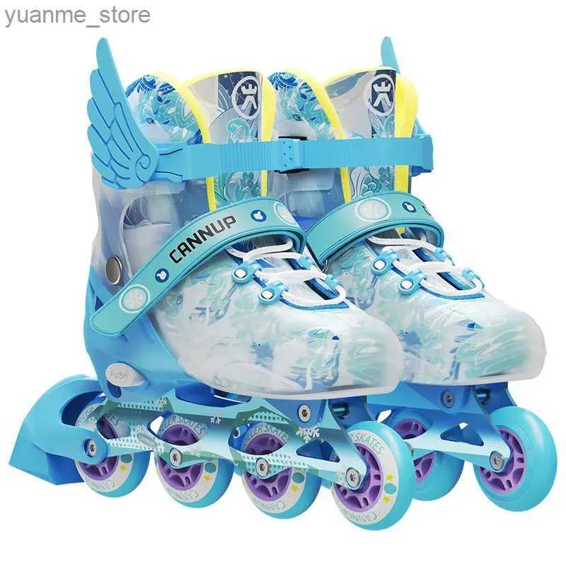 Inline Roller Skates Kinder Roller Skates Inline Kinder 4 Räder Sneakers Anfänger Junge und Mädchen Roller Skating Schuhe im Freien im Freien Sportgeschenk Y240419 Ulul