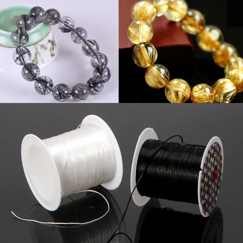 10M Stretch Strong Elastic Thread Spool 0.8mm Round Cord for Jewellery ...