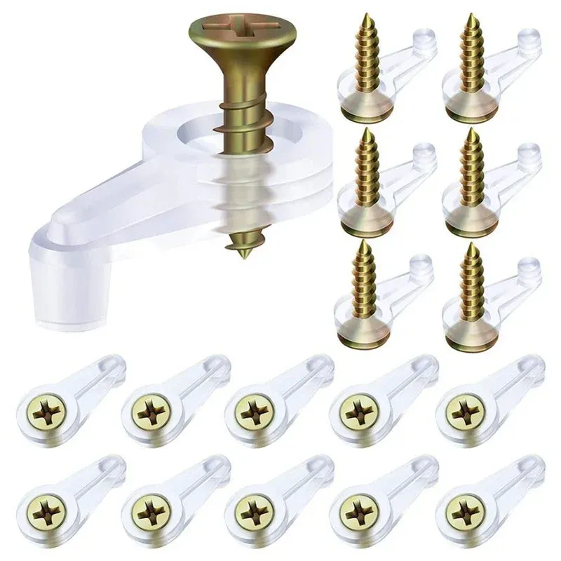 10pcs Glass Door Retainer Clips Plastic Glass Panel Retainer Clips Mirror Clips With Screws For Cabinet Door