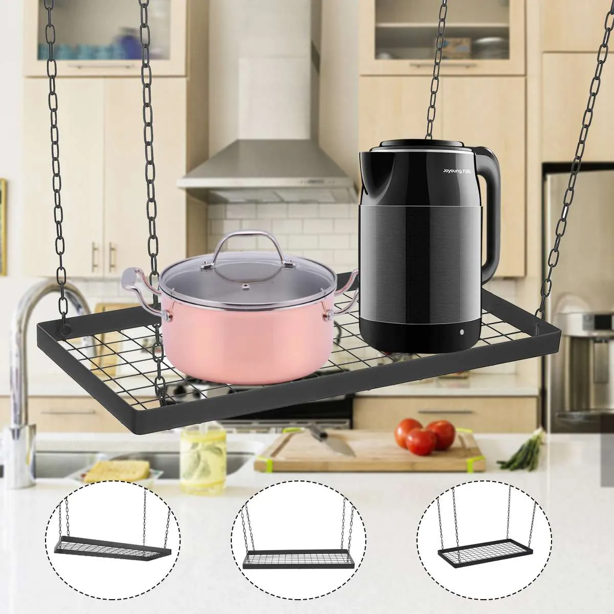 Kitchen Hanging Pot Rack Cookware Storage Shelf... From Ddmydec, $118. ...