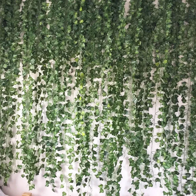 1 Pc of 2.1m Simulation Leaf Green Leaf Garland Vine Simulation Flower Home decor Wedding Garden Decoration Artificial Plants