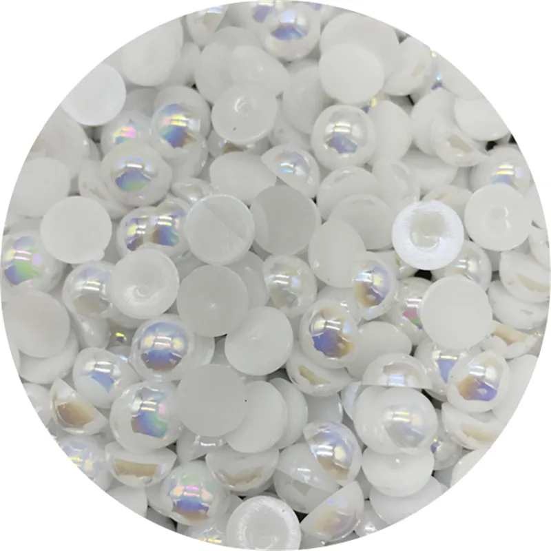 4/6/8/10mm Half Round Pearl Bead Flat Back Scrapbook Beads For Jewelry Making DIY Garment Pearls Beads