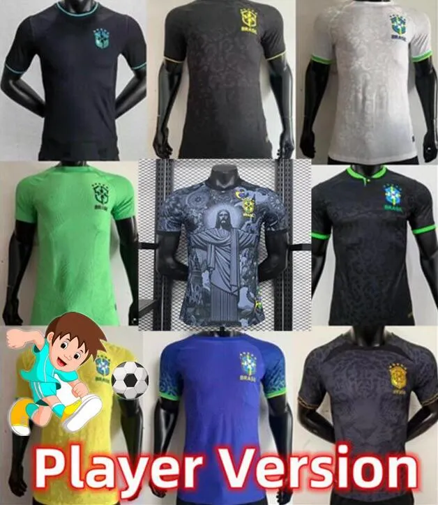 22 23 24 Spelarversion Brasils Soccer Jerseys Marcelo Pele Paqueta Neres Coutinho Firmino Jesus Vini Jr Brasils Football Shirt Kid Kit Men Uniform8899