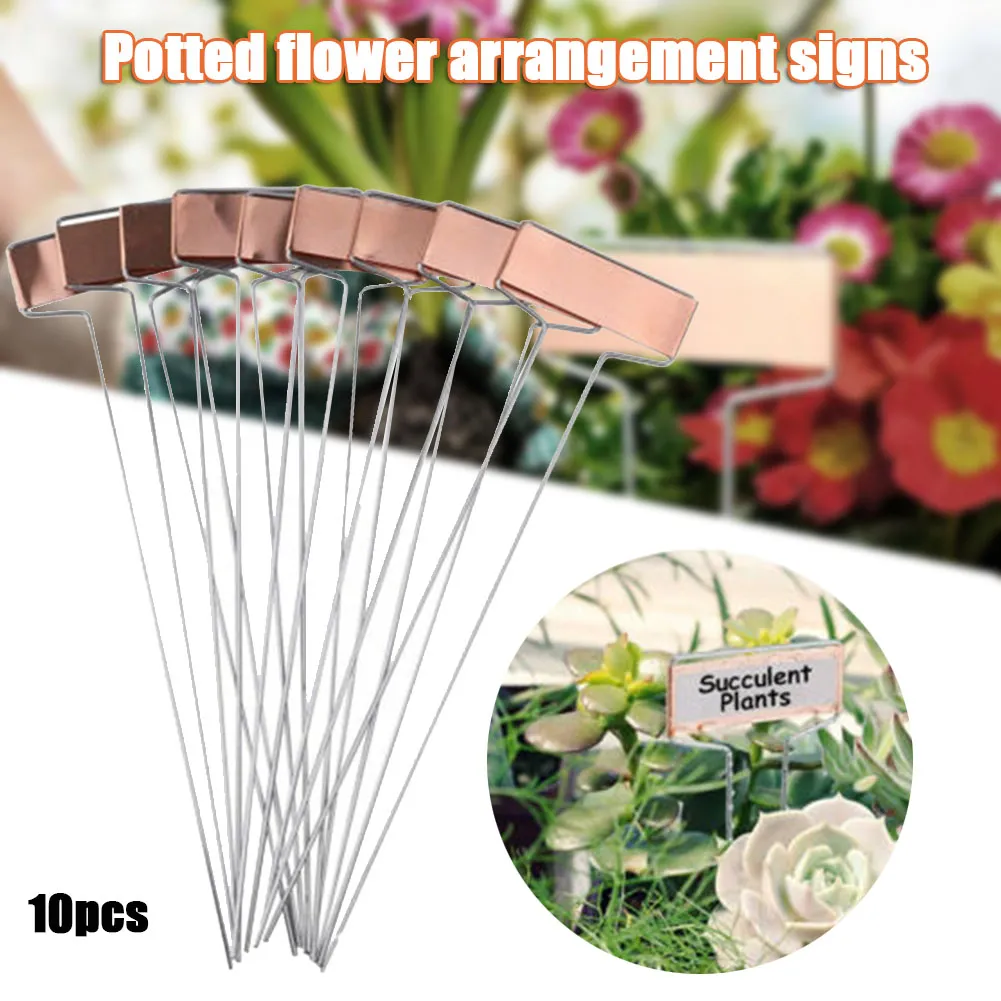 HOT 10sts återanvändbar metallplantblommor Etiketter Markers Garden Tags Decor Tool NDS