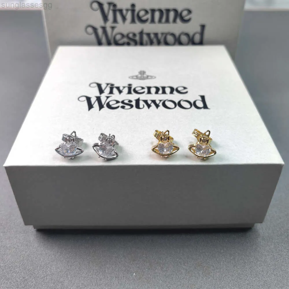 Designer Viviane Westwood 24 Novo Imperatriz Ocidental Dowager Little Saturn Love Brincos Feminino Luxo Compacto Mini Planeta Brincos