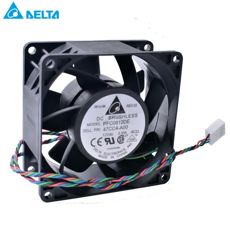 Cooling 8cm 8038 80x80x38mm PFC0812DE 12V 3.30A 4wire 4pin PWM Double ball large air volume violent cooling fan