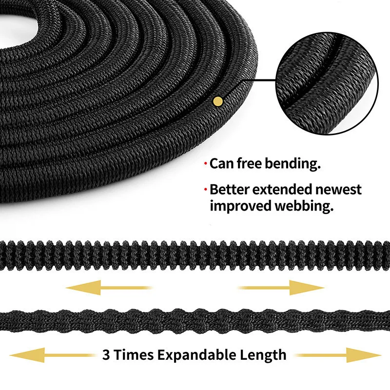 Premium Garden Slange 17ft-125ft lätt och hållbar skalbar trädgårdsslang Flexibel gummislangmunstycke Högtryck Biltvätt