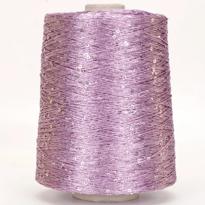 540g Colorful Shiny Ice Silk Sequin Yarn Hand Crochet Knitting Yarn Skein DIY Clothes Needlework Knit Weaving Thread X3048