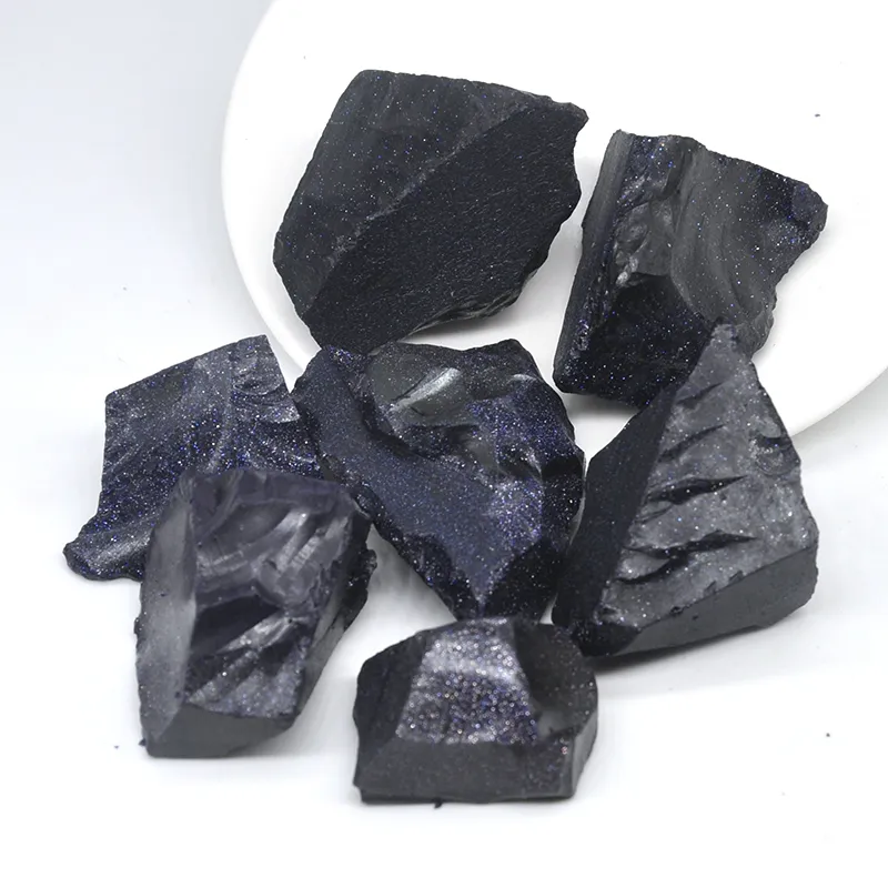 Natural Blue Goldstone Sand Stones Minerals Próbki Zakładowe kamienie leczące Kryształy Kryształy Reiki Kolekcja szlachetnych