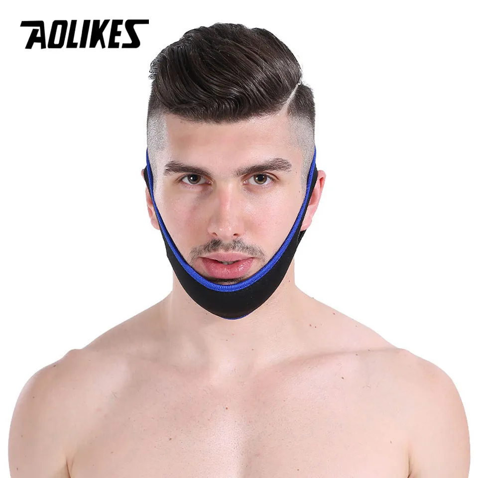 Aolikes 1pcs 67*7,5 cm Sports prevenire lesioni al mento antide russare bene la cintura di russare per il sonno per donna/uomo