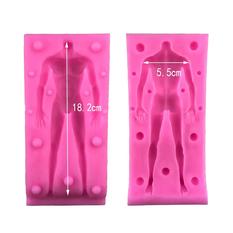 Moule de silicone en forme de corps en forme de corps outil fondant pour le mannequin pour le chocoure de bricolage à la main de la cuisson à la main