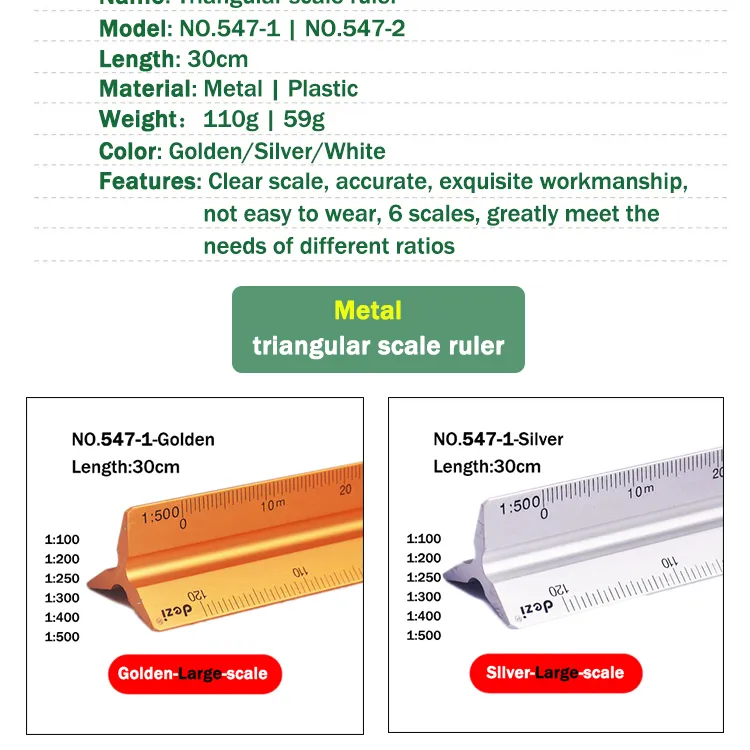 30cm Triangular Scale Ruler Techdraw 30cm Triangular Scale Ruler - Precision Alloy/Plastic Architect ...