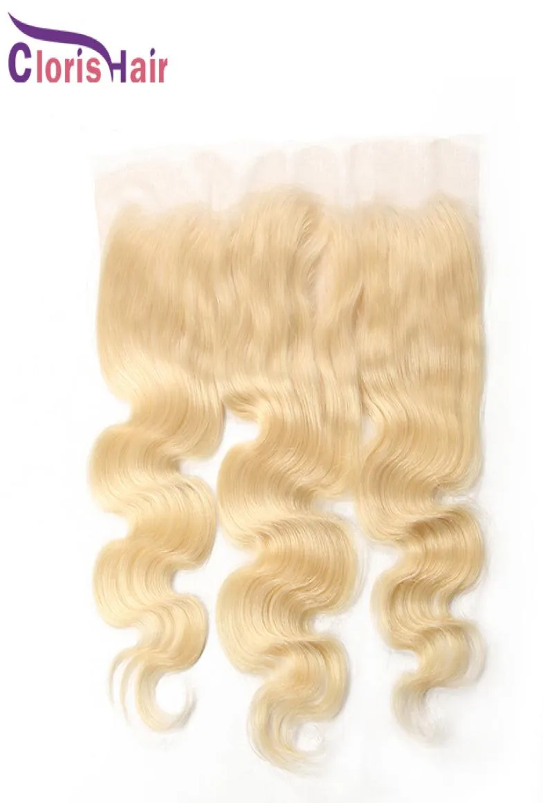 Voorgeplukte blond menselijk haar top sluiting Braziliaanse maagdelijke body wave 13x4 volledige kanten frontals stuk kleur 613 bodywave brazillian c1850182