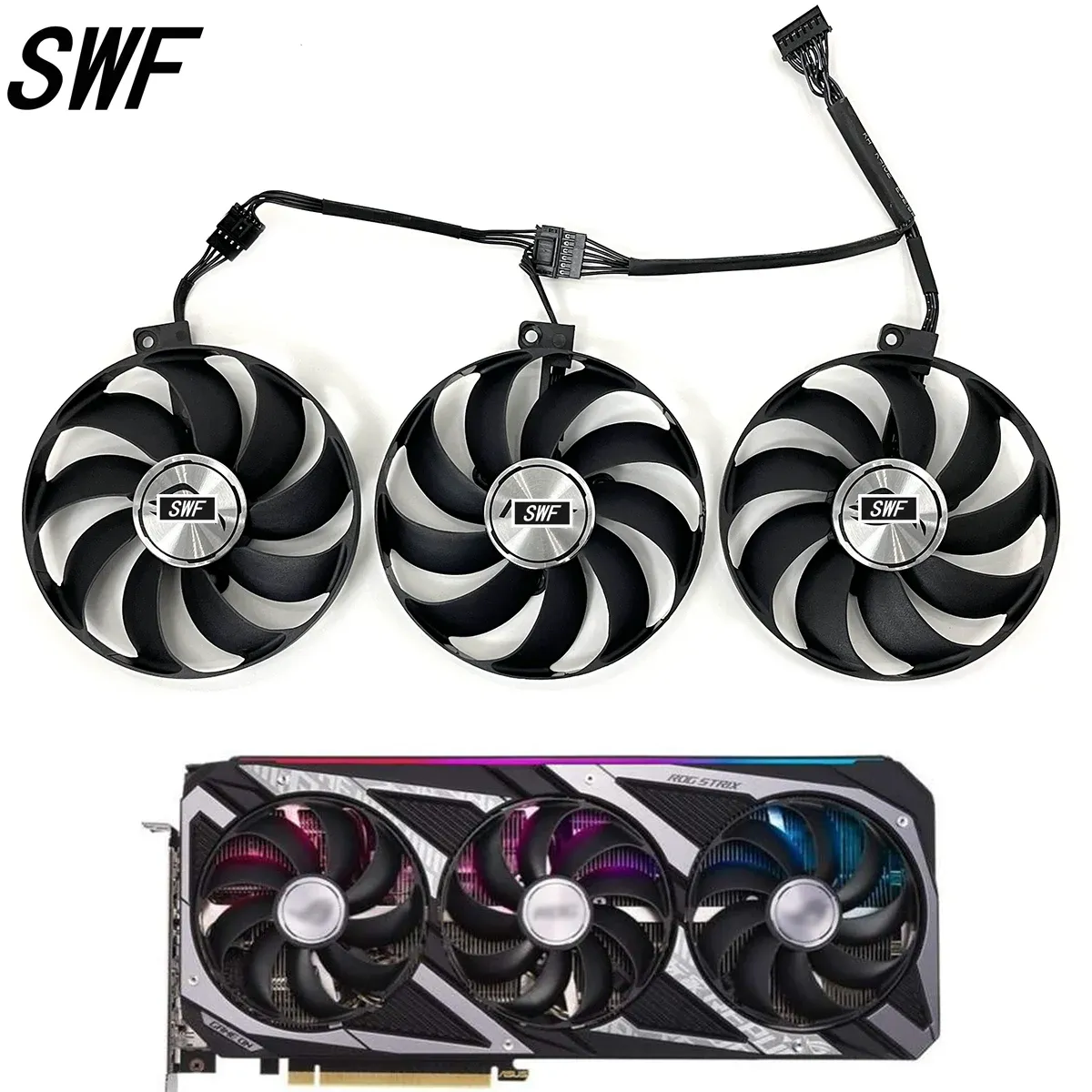 パッド新しい88mm T129215BU CF9010U12D 7PIN ASUS ROG STRIX GEFORCE RTX 3050 3060グラフィックスカードクーラーファンの冷却ファン