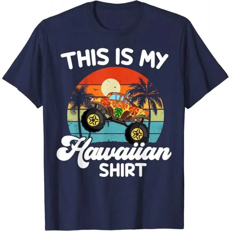 Herren-T-Shirts Dies ist mein hawaiianisches T-Shirt Monster Truck Boy T-Shirt J240409