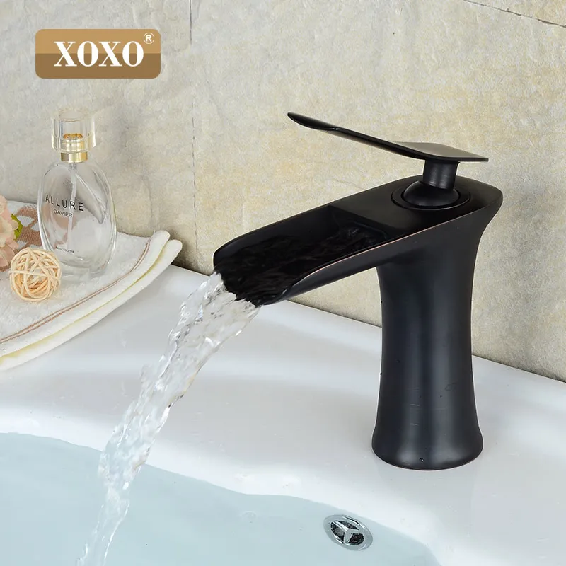 XOXO Basin Faucets Waterfall Bathroom Faucet Single handle Basin Mixer Tap Bath Faucet Brass Sink Water Crane Silver 83008