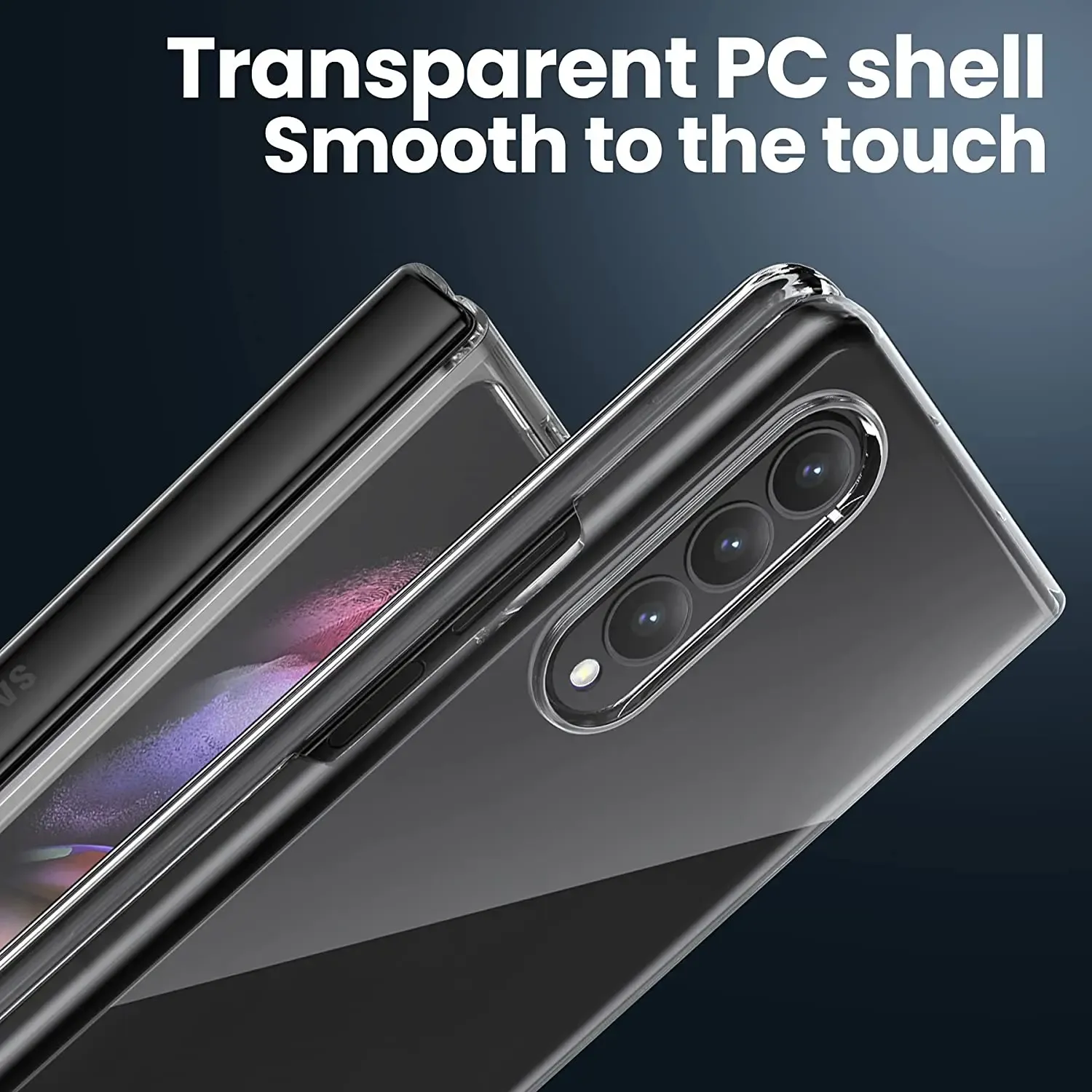 For Samsung Galaxy Z Fold 4 5 3 2 Transparent Case Front Back Protective Cover Hard PC Clear Bumper Z Fold4 Fold3 Fold5 Fundas