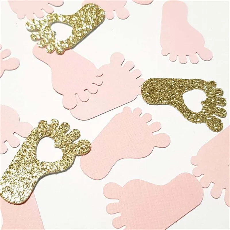 Baby Foot Confetti Baby Shower Table Decorations Gender Reveal Fet Feet Fieds Confetti Boy Girl Birthday Party Party Decoration