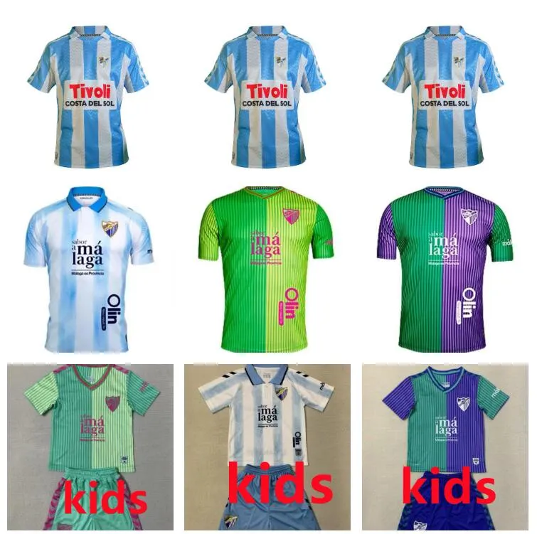 23 24 25 Mulaga Soccer Jerseys Molaga 2023 2024 2025 K. Bare Juanpi Adrian CF Football Shirt Bar Juankar Camiseta de Futbol Juande Hombres Uniforms Men Kid Kit Kit