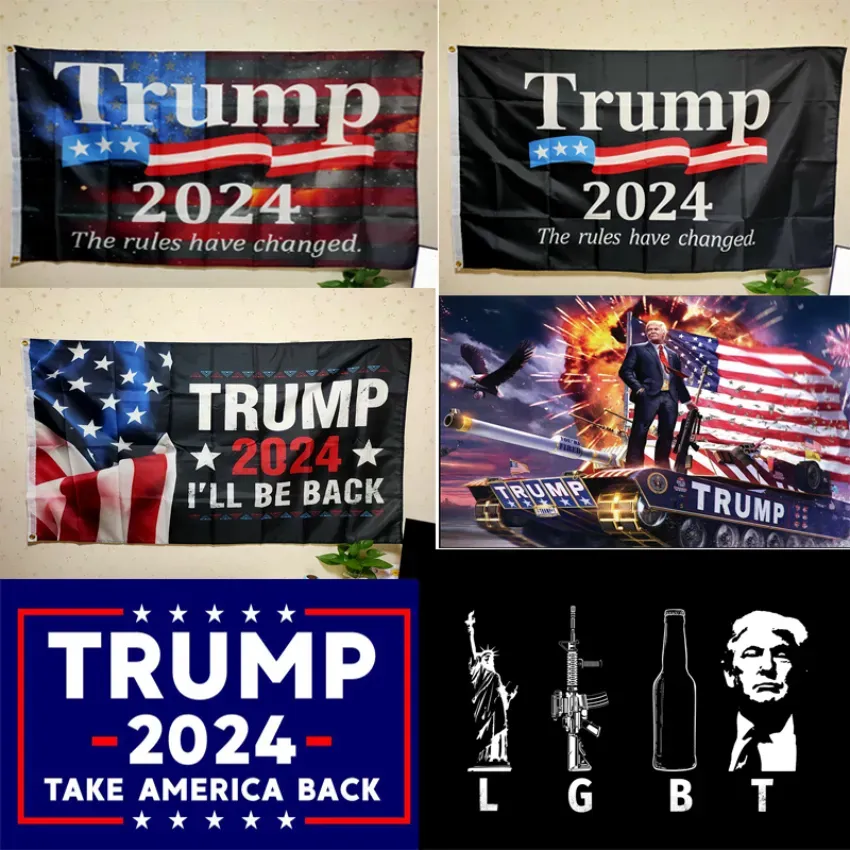 Donald Trump 2024 Flag Keep America à nouveau LGBT PRÉSIDENT USA Les règles ont changé de reprendre l'Amérique 3x5 pi 90x150 cm