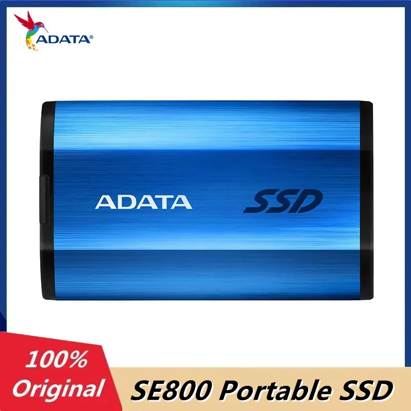 يدفع ADATA SE800 1TB 512GB قرص الحالة الصلبة المحمولة الخارجية SuperSpeed ​​USB 3.2 Gen 2 USBC SSD تصل إلى 1000 ميجابايت/ثانية