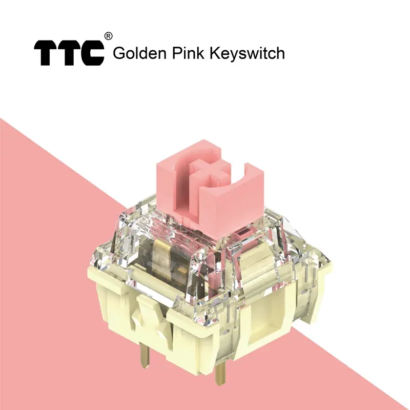 Teclados TTC Gold Pink Switch Mechanical Keyboard Switch Contato 3pin 100 milhões de vidas para Cherry Gateron MX Switch Teclado GK61