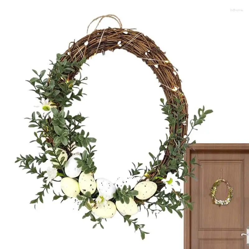 Fleurs décoratives Pâques Egg Roard couronne pour Happy Eater Home Door Porte Fenêtres Décorations Diy Kids Holiday Cadeaux Supplies