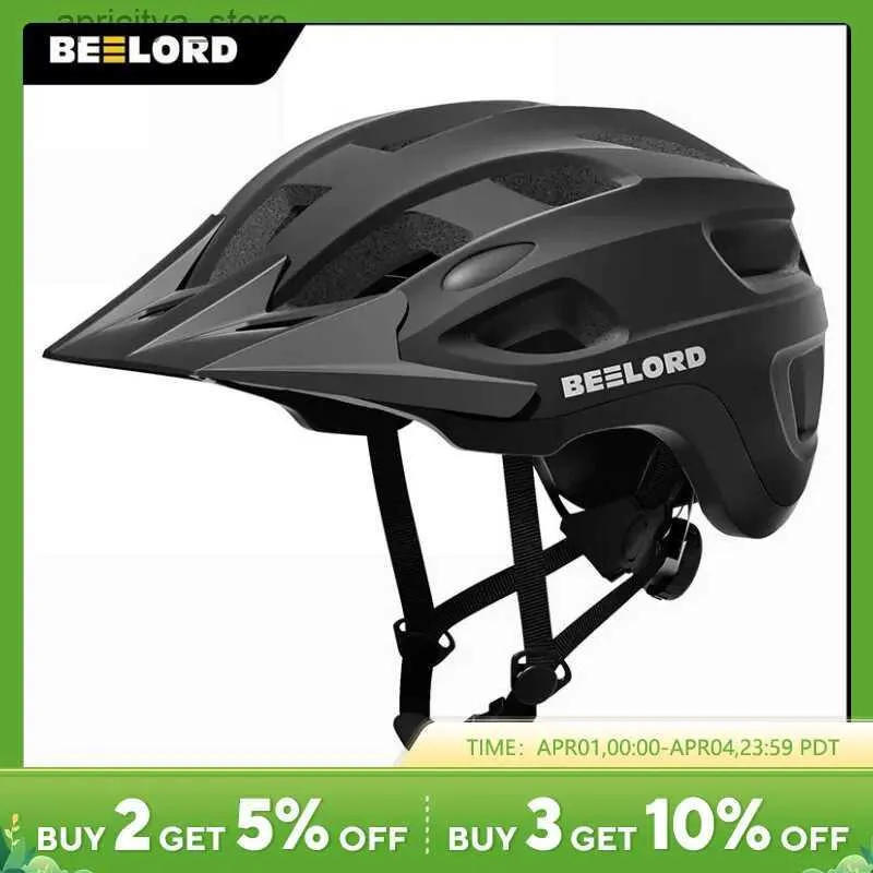 Cycling Helmets BEELORD Cycling Helmet with Taillight Bike MTB Men Women Outdoor Rovab Integrally-Molded Ultralight Riding Bicyc Helmet L48