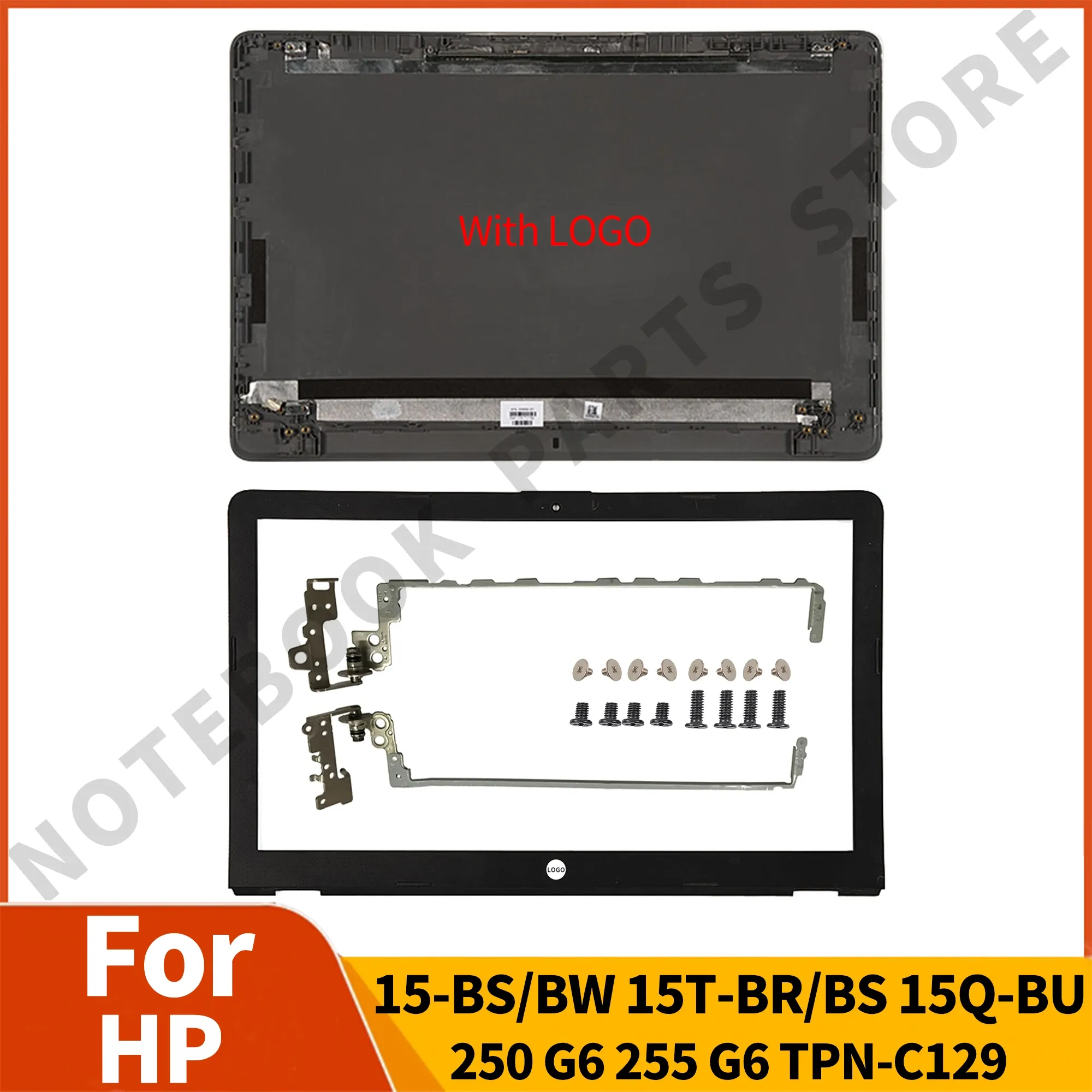 Cases New For HP 15BS 15TBS 15BW 15ZBW 250 G6 255 G6 Laptop LCD Back Cover/Front Bezel Hinges Notebook Parts Replacement Gray